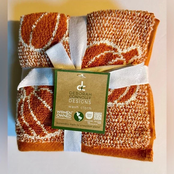 8pc Deborah Connolly Pumpkin Print Bath Towel Set With Fringe - Pump Min…